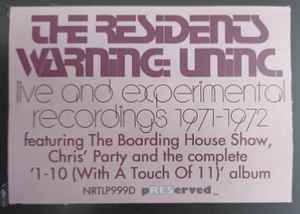 The Residents – Warning: Uninc. (Live And Experimental Recordings 1971-1972)